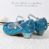 Девочки высокие каблуки 2024 Новая весна и осенняя обувь принцессы круглый