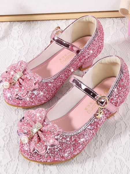 Girls' High-Heeled Shoes 2026 New Spring and Autumn Princess Shoes Round-Toe Performance Shoes Little Girls' Gold Host Performance Shoes — 4