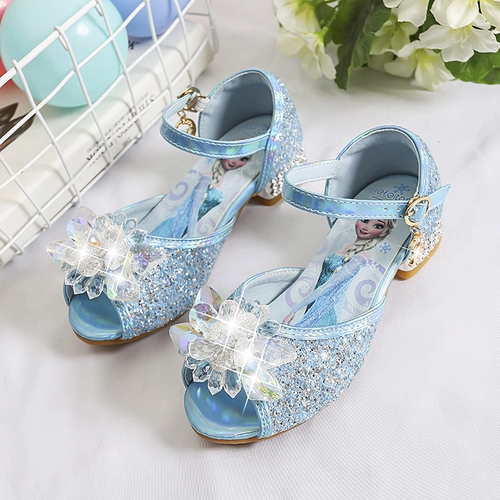 Летние детские сандалии на высоком каблуке для принцессы, мягкая подошва