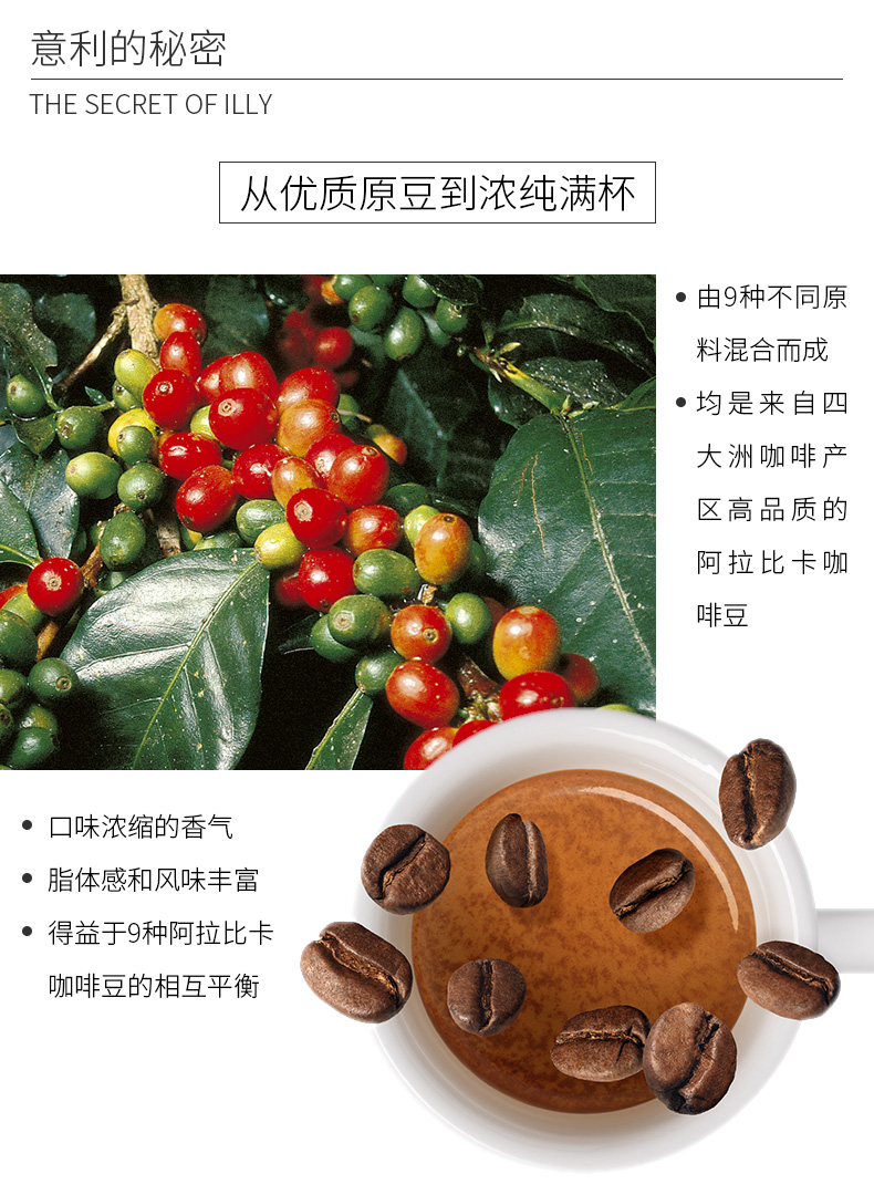 意大利进口 illy 中/深度烘焙 意式浓缩咖啡粉 250g 图2