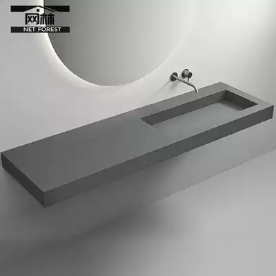 Hotel powder room washbasin Household bathroom integrated washbasin wall-mounted artificial stone table basin customization