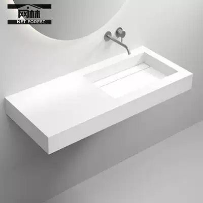 Net forest white matte simple one-piece wall-mounted under-the-counter basin Bath room washbasin powder room washbasin customization