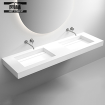 White concealed sewer artificial stone integrated stage Double wash basin Home toilet bathroom washbasin Customized