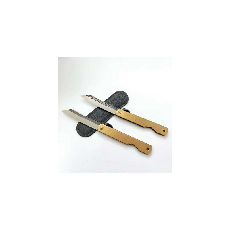 Japan Nagao Sadaiko Higomori brass handle blue paper steel hand-forged folding knife outdoor portable special price