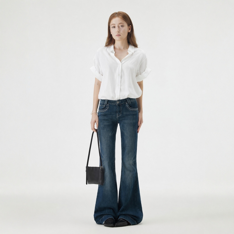 Myfaerie (Same Style as Yi Mengling) Has a Great Fit That Makes You Look Slim and Perfect! Stretchy Mid-Waist Jeans for Petite People
