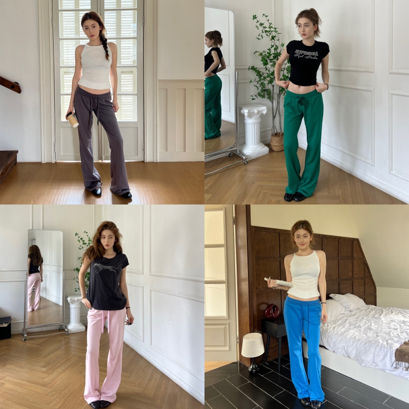 My Faerie｜Powder Mist Drawstring Pants｜Low-Waisted Flared Sweatpants, a Summer Must-Have for Bm Girls