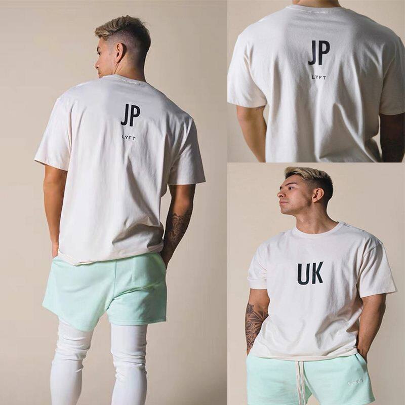 Short-sleeved t-shirt men's basketball sportswear cotton round neck breathable loose large size half-sleeved cultural shirt campus