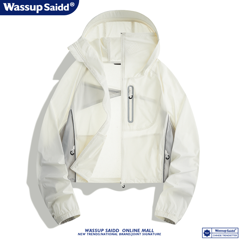 Wassup Saidd New Upf50+ Hooded Sun Protection Clothing, Same Style for Men and Women, Loose, Lightweight, Short Functional Jacket