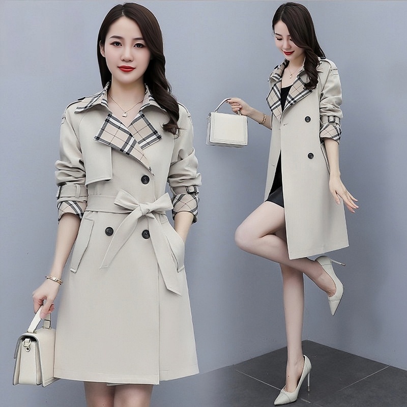 Popular Early Spring Coat for Women, Mid-Length 2026 Spring New Korean Style Super Stylish Trench Coat, Elegant Slim-Fit Jacket