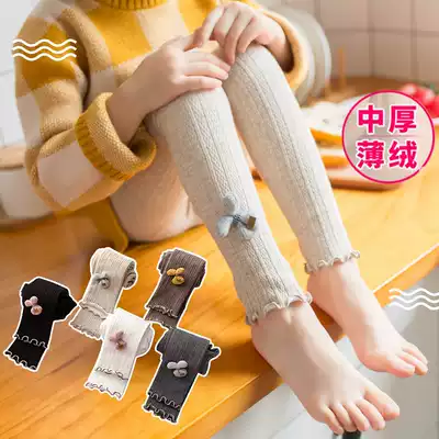 Girls pantyhose thin velvet Spring and Autumn Winter girl jumpsuit baby leggings children White thick dance socks