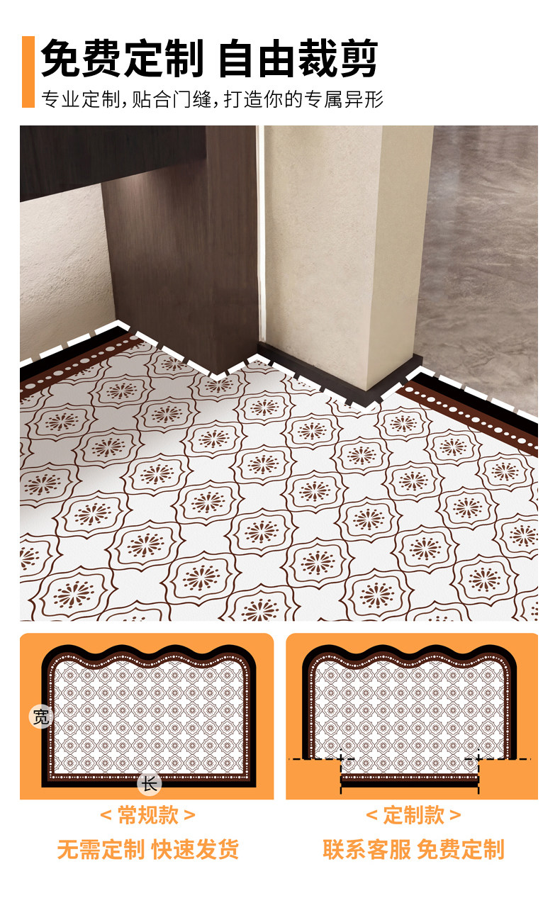 High-end luxury entrance floor mat, leather, easy to clean, non-slip, vintage-style, unique-shaped doormat wholesale