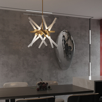 Nordic minimalist postmodern bedroom bar table living room lamp designer creative aluminum alloy art chandelier