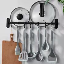 Kitchen hooks no punching wall hanging row hooks spoons and shovels multifunctional racks for kitchen utensils no need for nails hanging w