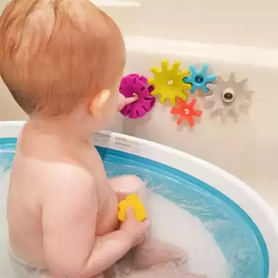 Baby bath gear turn turn music waterwheel table suction cup color rotation simple mechanical principle water play toys
