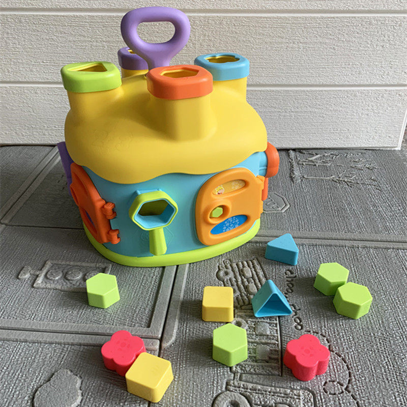 Exercise baby hand-eye coordination Children's color shape Cognitive Paired Accumulation Wooden girl Six Puzzle Toys