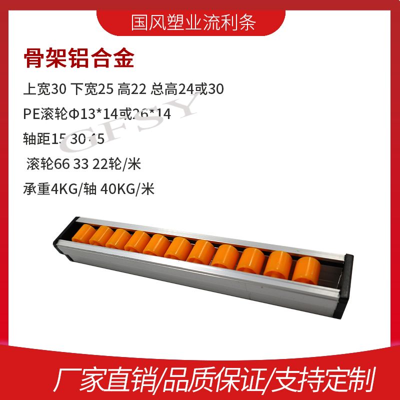 Slide wheel Fulai wheel Drawer slide pocket aluminum alloy fluent strip GF-1A-30 design 30*22