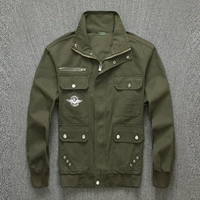 Военный зеленый твил хлопок единственный топ