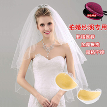 Bride wedding photo special thick chest sticker gathered on the breast sticker small chest flat chest becomes large non-slip silicone bra