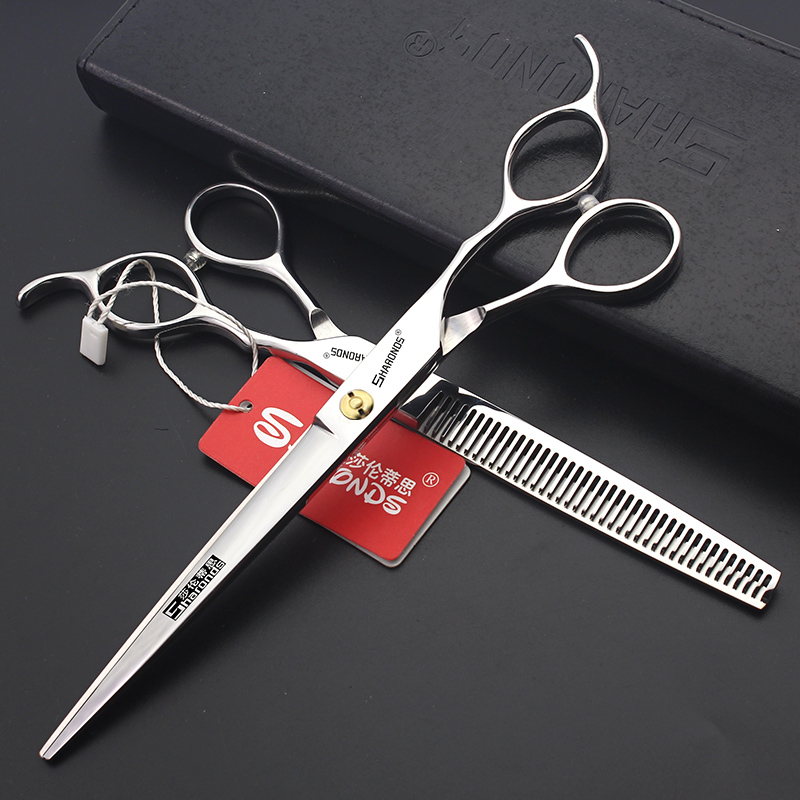 Professional hair salon hairdressing scissors set 7 0 inch 7 5 inch large size flat cut hairdresser thinning hair clipper