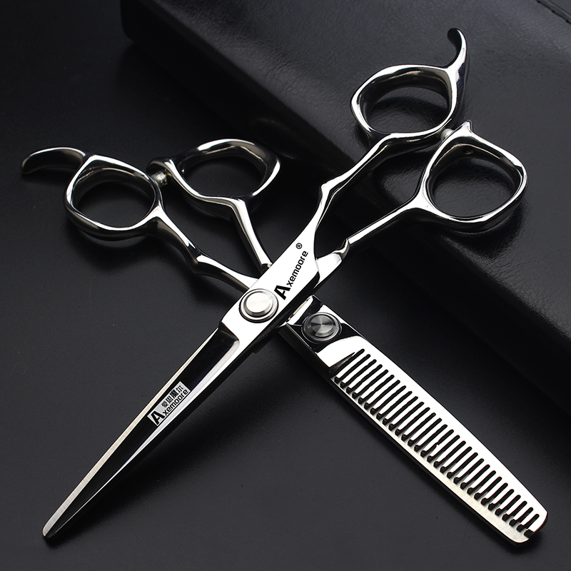 Professional hairdressing scissors set 6 inch high-end atmospheric flat scissors seamless tooth scissors set reasonable haircut scissors set