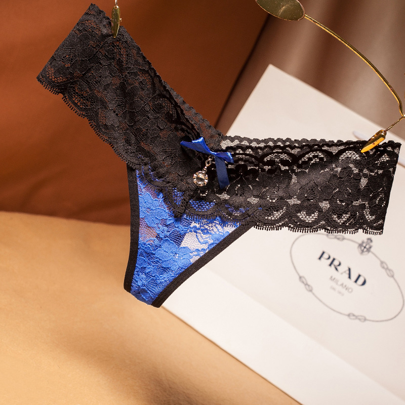 Sexy Spice Pants Female Lace Low Waist Fire Horseradish Transparent Clairvoyant Bed Free of temptation to tease teasing Tiny pants