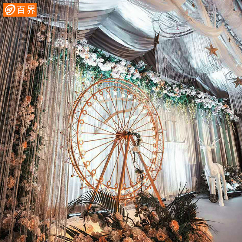 Large Iron Art Skyscraper Swing Piece Home Decoration Landing Style Outdoor Furnishing Hotel Wedding Prop Wedding Arrangement-Taobao