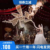 Baijie wedding props wrought iron elf pendants luminous aerial ceiling hanging ornaments wedding site decoration decoration