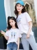 2020 áo phông mỏng và rộng rãi mới của trẻ em mặc mẹ và con gái ngắn tay phong cách phương tây quần áo mỏng mùa hè - Trang phục dành cho cha mẹ và con