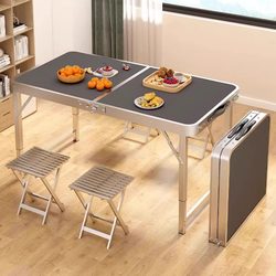 Outdoor Foldable Table Stall Night Market Portable Simple Outdoor Camping Dining Table For Home Aluminum Alloy Writing Table