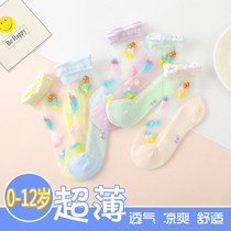 one thousand Odd Rabbit Girl Socks Spring Autumn Summer Thin Children Silk Socks Baby Short Socks Kid Princess Girl Mesh Socks