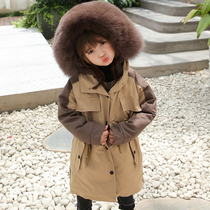 2020 autumn winter new childrens leather grass jacket male and female baby pie overcomes the long otto rabbit hair thickening in the large coat