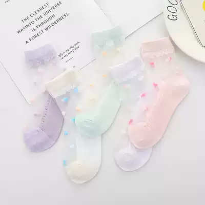 Baby Crystal stockings children's ultra-thin cotton summer ice stockings boys and girls baby children breathable Princess socks