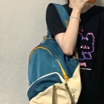 Day Department Brief light Collision Color Double Shoulder Bag Tide Han Edition Student School Bag Women Travel Bag Small Crowd Design Computer Backpack