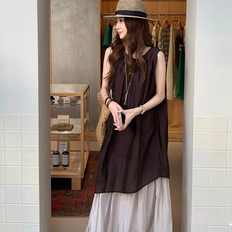 Sicilian Layered Skirt, Bright Waves Flow with the Body, Pleated Contrasting Hem Dress 2653