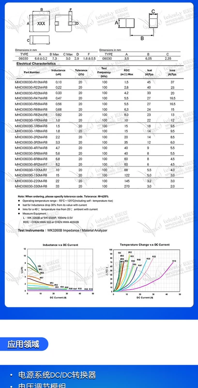 cuộn cảm lọc nhiễu 0630 1040 Cuộn cảm nguồn chip hợp kim một mảnh 1/2.2/3.3/4.7/6.8/10/22UH cuộn cảm 0.5 ohm