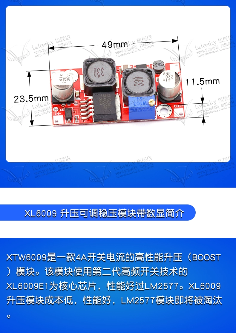 XL6009 DC-DC tăng cường có thể điều chỉnh quy định mô-đun cung cấp điện đầu ra bảng 4A hiện tại điện áp rộng 5V12v đến 24V cảm biến chuyển động cam bien chuyen dong 220v