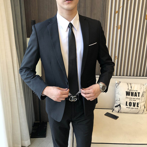 Suit suits men's professional formal wear business casual Korean version slim suit best man groom wedding dress high-end