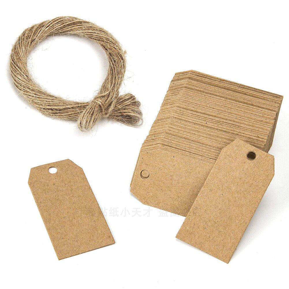 100 pack blank label tag tag brown paper DIY graffiti book tag tag handwritten mark long bar