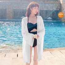 Swimsuit blouse single coat can be used in the water outside the beach sunscreen beach cardigan mesh shawl female Joker