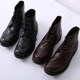 Italian vegetable tanned cowhide! Handmade retro workwear Martin boots, trendy men's high-top shoes, thin strap short boots