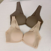 Large breast enhancement small chest seamless push-up underwear womens front buckle no steel ring bra with side breast anti-sagging push-up bra