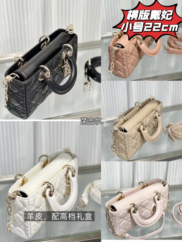 Hanjier Horizontal Version Princess Diana Bag, Sheepskin Mini Small Medium Size Quilted Chain Bag, Handbag, Crossbody Bag, Shoulder Bag