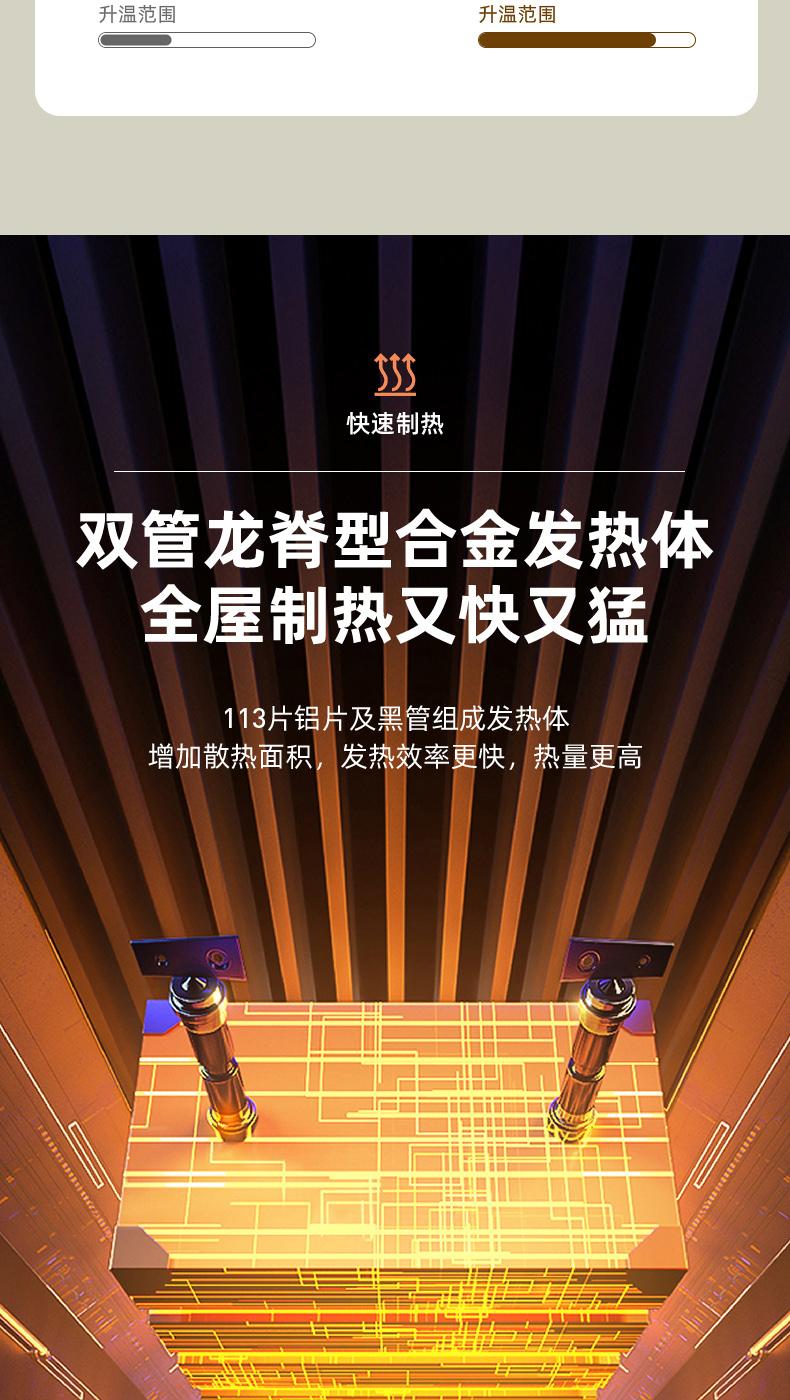 艾美特 踢脚线取暖器 移动地暖 全屋取暖 图5