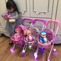 Childrens toy cart with dolls luminous sound girl girl girl over home toy trolley baby birthday present