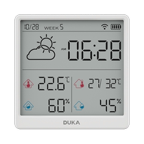 Duke temperature and humidity meter indoor clock WiFi Zhilian home high-precision meter digital display electronic can be attached and can stand TH3