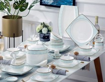 JERYOUN dish set Household bone CHINA tableware Central European porcelain chopsticks plate combination GIFT simple