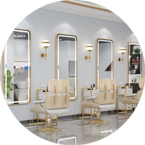 Internet celebrity barber shop mirror hair salon mirror simple beauty mirror with light single-way mirror LED all-in-one hair salon dedicated