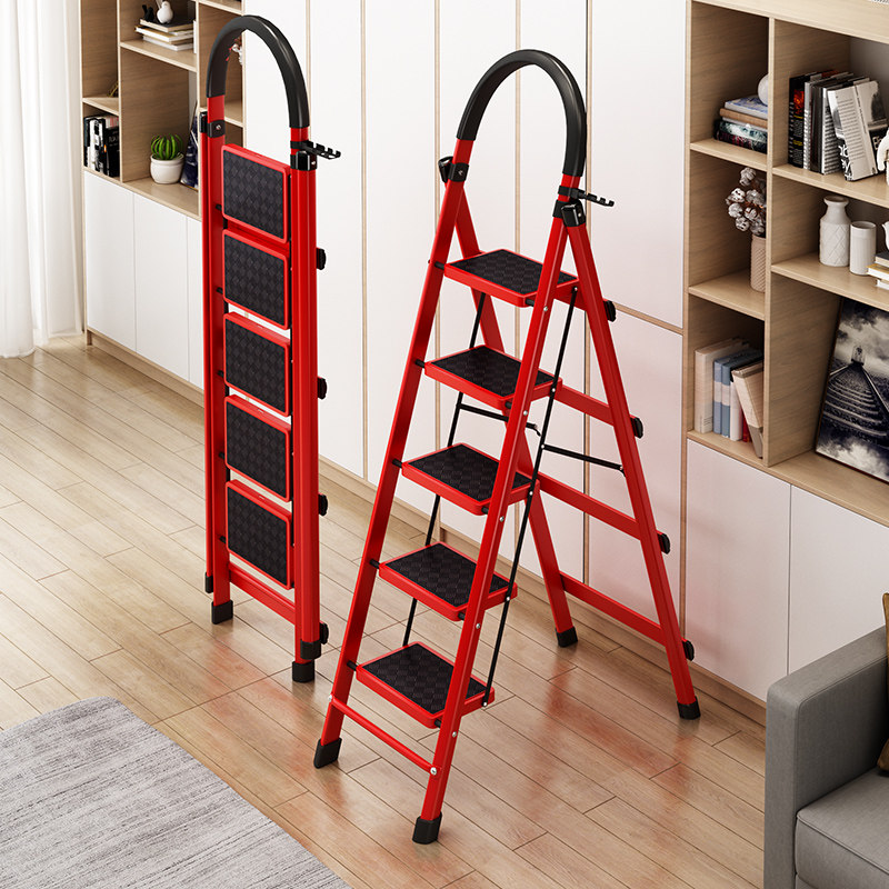 Ladder Home folding telescopic safety staircase Small convenient indoor thick ladder stool multifunctional herringbone ladder climbing ladder