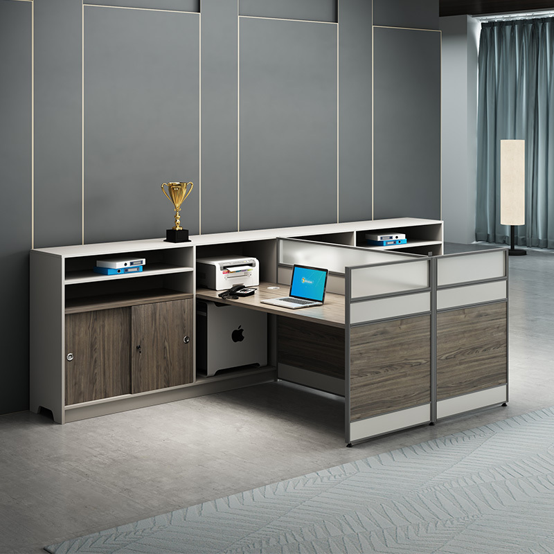 Staff Office Desk and Chair Set, 4-Person Double Financial Desk Workstation, Simple Modern Office Desk