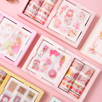 Hand ledger Sticker Kit Hand Tent and Paper Adhesive Sticker Child Girl Ensemble Cute Cartoon Stickler Girl Hearts Cane Stickers Material Handbooks Ben Glue Rolls Girl Material Gift Boxes Big Gift Bags